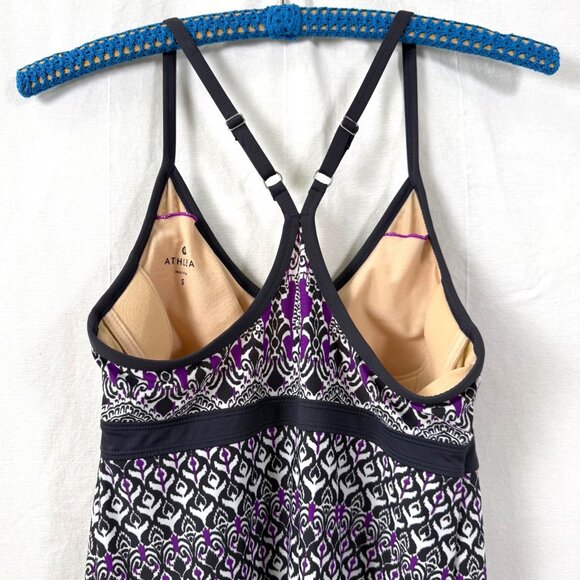 Athleta Shorebreak Swim Dress Womens Sz S Purple Bombay Racerback Activewear - Picture 4 of 11